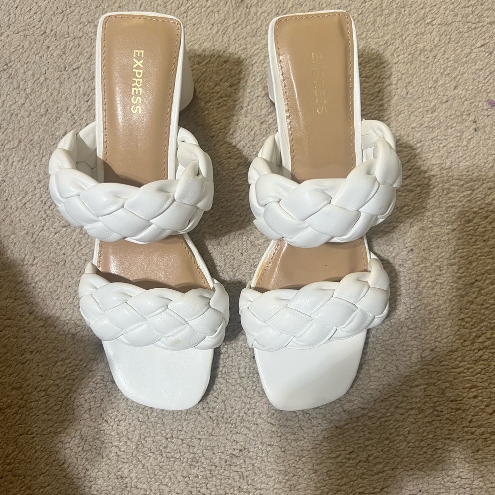Express Women's White Braided Sandals
